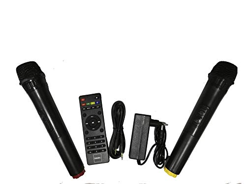 Image of TAKARA Karaoke Speaker T-9110 Portable Trolley 10 Inch Woofer Multimedia Bluetooth Speaker, with Audio Recording, Rechargeable Battery, USB,TF, PA System with 2 Wireless Mic Outdoor Wooden Speakers