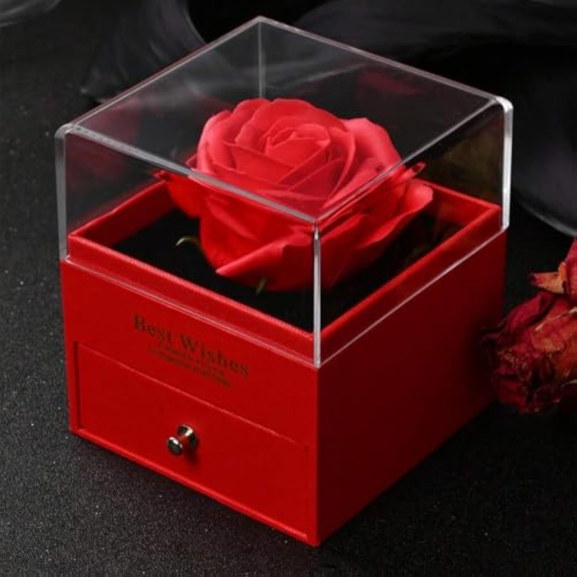 Preserved Red Rose Flower Gift Box