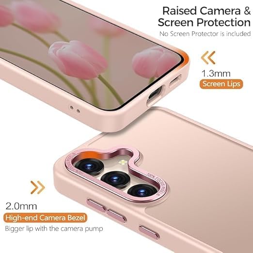 Image of DIZORO Polycarbonate Matte Case for Samsung A35 5G Translucent Frosted Hard Back Phone Case Anti-Fingerprint Anti-Slip Shockproof Protective Case Cover for Samsung A35 5G Pink