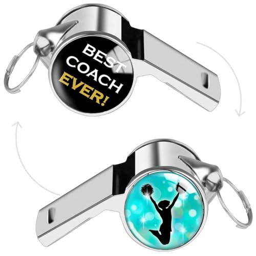 WESTCREEKS Whistle for Coaches, Sports Referee Whistles with Adjustable Lanyard, Outdoor Pet Stainless Steel Whistle, Thank You Gifts for Coach Teacher (Cheer)