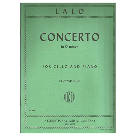 International Music Co. Lalo Concerto in D Minor for Cello and Piano