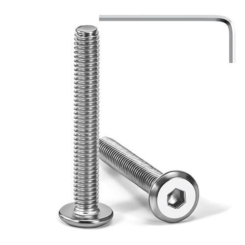 Tunejoy Tornillos de Cabeza Plana M4 x 30 mm Tornillo de Cabeza Hexagonal de Acero Inoxidable A2 V2A Perno de Muebles con llave Allen Rosca Completa 20 Piezas