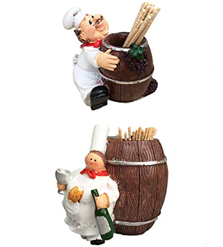 2 soportes para palillos de dientes pastoral lindo cocinero de grasa creativa personalidad simple cocina restaurante caja de almacenamiento regalo Cover