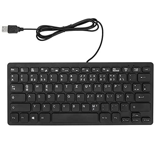 PC 78 Keys Small Language Keyboard, Wired UltraThin Mini Ergonomic Design for Laptops Russian French German (German) - Image 2