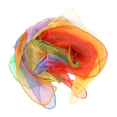 12pcs Colorful Dance Scarves Washable Juggling Scarves for Boys and Girls Performance Props for Rhythm Dance Square Vibrant Colors