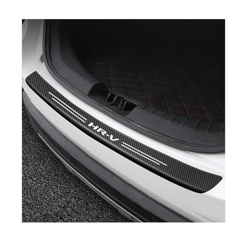 Car Carbon Fiber Rear Bumper Protector Strip for Honda HR-V HRV HR V，Auto Rear Trunk Door Sill Guard Sticker Plate Accessories