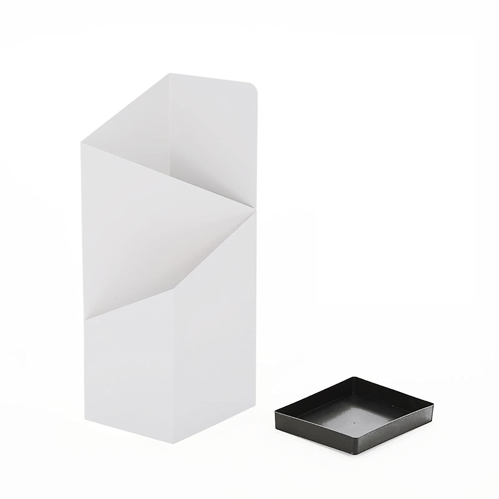 WXPGFEQ Metal Umbrella Stand, Free Standing Square Umbrella Holder for Hallway Entryway, with Removable Drip Tray