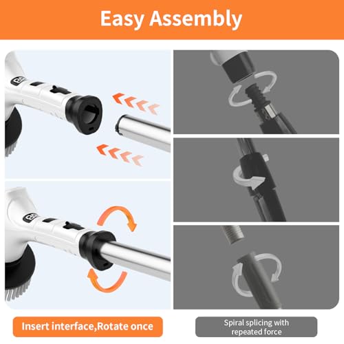 Image of Electric Spin Scrubber for Cleaning Bathroom,Cordless Power Shower Scrubber - Electric Cleaning Brush for Tile Tub Bathtub Kitchen Wall Cleaning