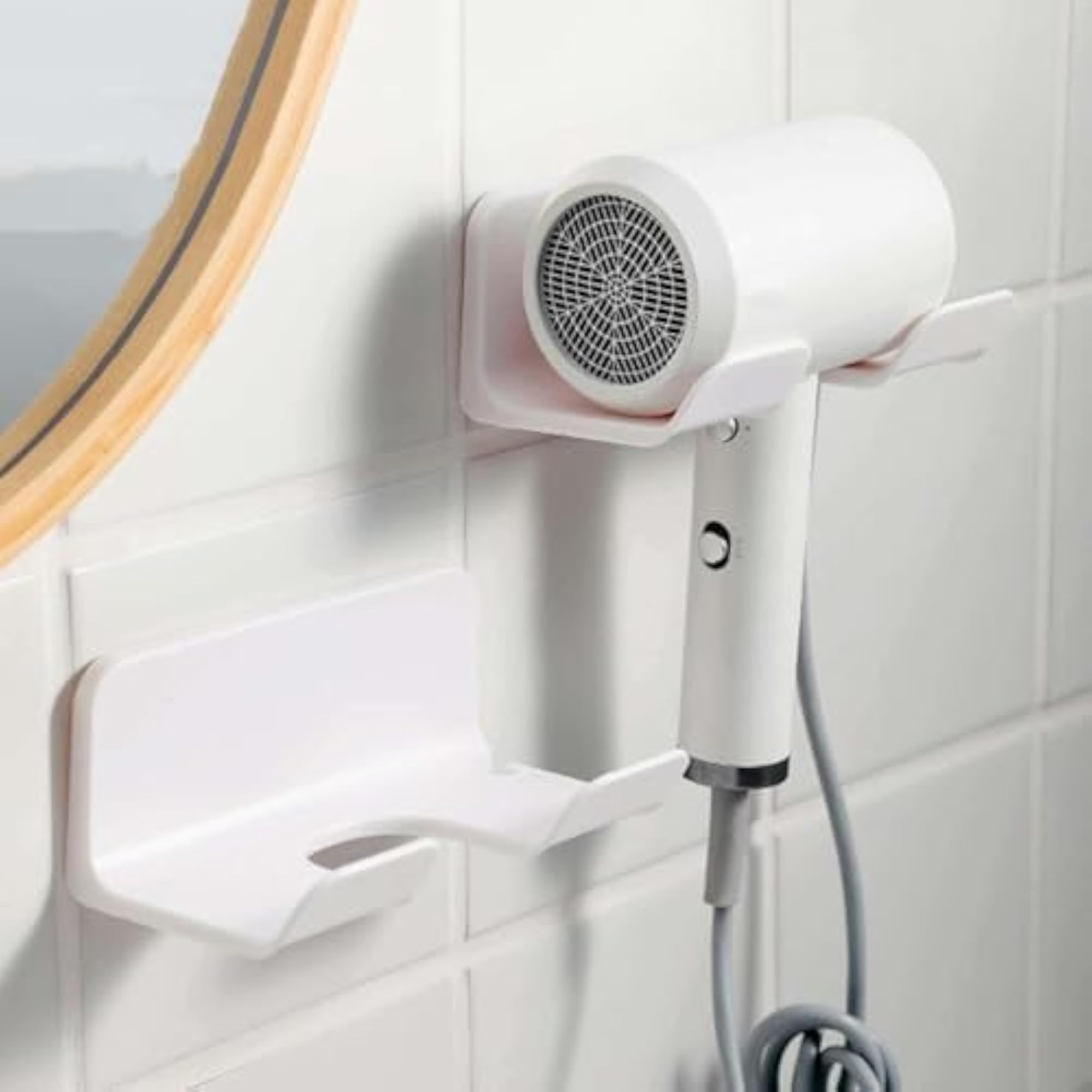 5X Hair Dryer Stand Holder Wall Mount, Bathroom Hook