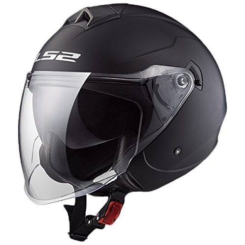 LS2 OF573 Twist - Casco de moto con doble visera Jet y Demi-Jet Open Face - Negro mate L (59-60 cm)