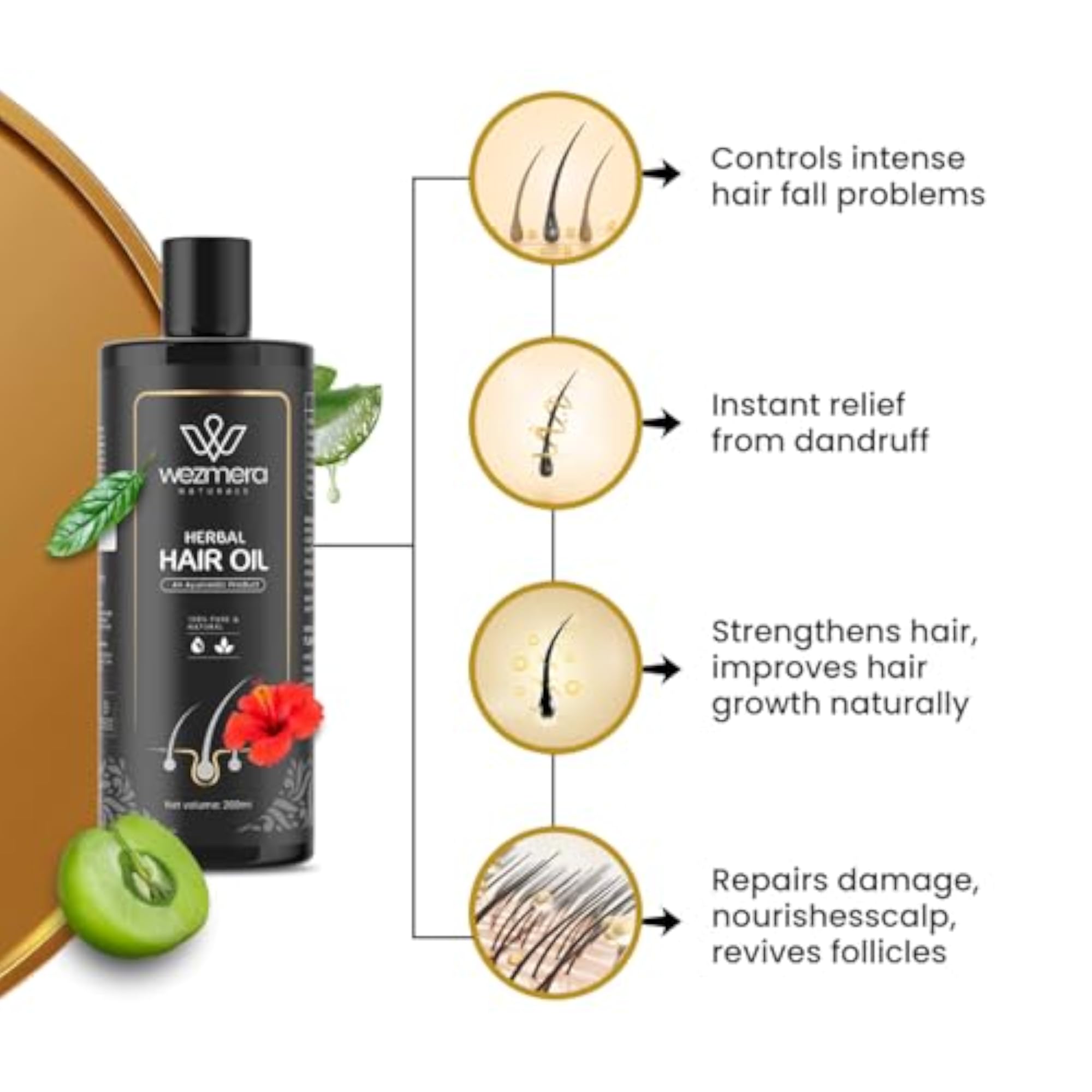 Herbal Hair Oil for Growth & Dandruff Care