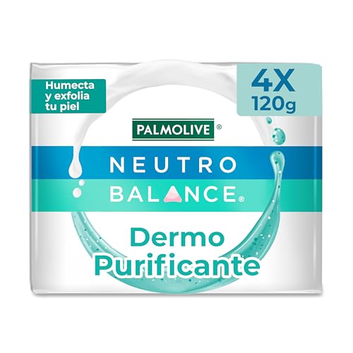 Palmolive Jabón de Baño Neutro Balance Dermo Purificante 4 x 120 g. Elimina Impurezas de tu Piel. Fórmula Suave que Ayuda a Purificar la Piel y...
