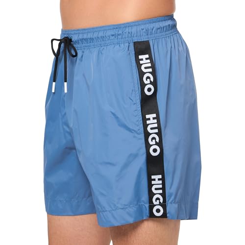 HUGO Men's Standard Logo Taping Swim Trunk3