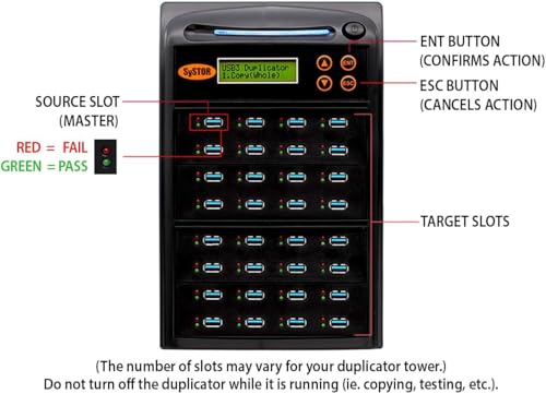 Image of Systor 1 to 7 USB 3.0 /3.1 Duplicator & Sanitizer 6GB /Min - Standalone Multiple Flash Memory Copier & Storage Drive Eraser, Copy Speeds Up to 100MB /Sec (SYS-USB30100-7)