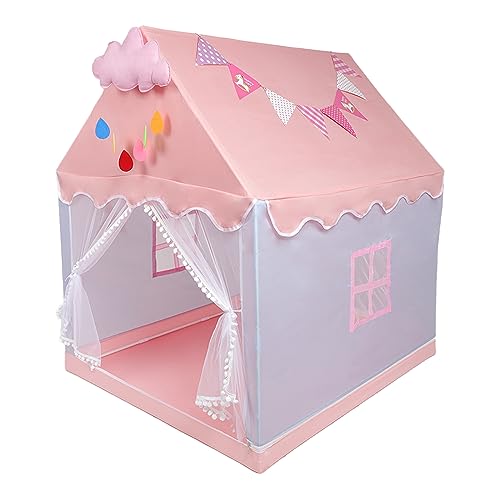 Tente De Jeux Police Tente De Jeu Château De Princesse Avec Guirlande - Pour Enfants 3-9 Ans Tente étoilée