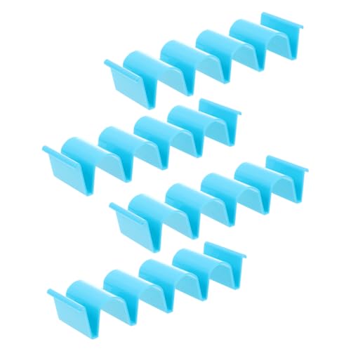 NAMOARLY 4pcs Pancake Bracket Taco Server Kitchen Taco Stand Kitchen Taco Holder Taco Plates Tortillas Stand Cupcake Cases for Baking Taco Truck Tray DIY Baking Taco Rack Para Plastic Blue