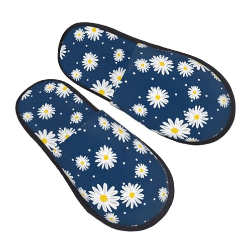 Daisies Flowers Print Women Slippers Home Furry Shoes Keep Men Couples Shoes Warm For Women-2