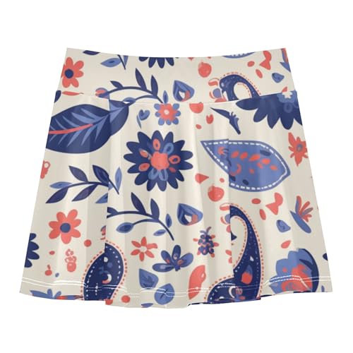 Girls Athletic Skirt with Built-in Shorts Flowy Skort for Little Girl Scort Skirt for Kids with Pockets