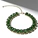 wolin Fashionable Chunky Plated Tennis Rhinestone Statement Necklace Jewelry Set for Women Multicolor gem necklace with Great Sparkle and Shine Design for Women to Easy Match (Evergreen)