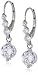 Sterling Silver Cubic Zirconia Graduated Leverback Drop Earrings