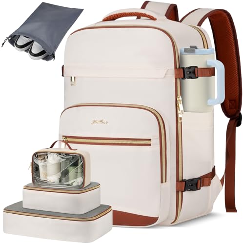 Image of Travel Laptops Backpack for Women,Large Carry On Luggage for Airplanes Weekender Bags for Personal Items,Airline Approved TSA Overnight Bags with 4 Packing Cubes