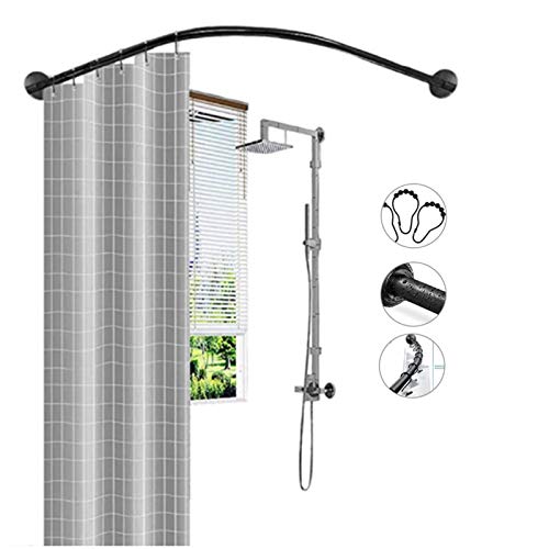 Tringle douche L sans percage pour protéger le carrelage de la rouille