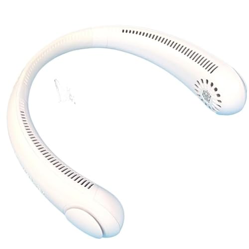 Ventilador eléctrico portátil, ventilador silencioso con banda for el cuello, ventilador Mijia recargable por USB sin aspas for aire acondicionado de refrigeración deportiva ( Color : 1200mA White )