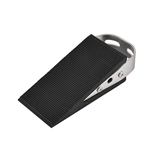 JQK Door Stopper, 304 Stainless Steel Sound Dampening Door Stop Bumper Wall Protetor, Brushed, DSB6-BN