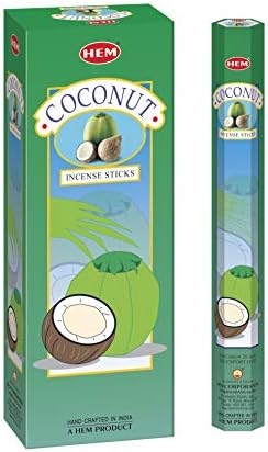 HEM Coconut Incense Sticks - Pack of 6 - 120 count - 301g