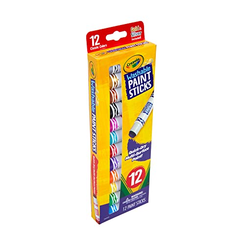 Crayola Quick Dry Paint Sticks, Assorted Colors, Washable Paint Set For Kids, 12 Count #TOP1