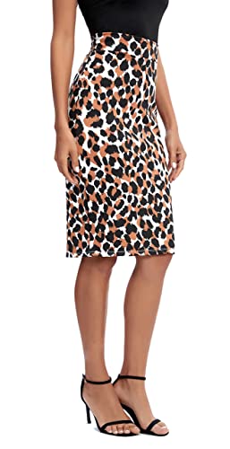 Urban Coco Women's Elastic Waist Stretch Bodycon Midi Pencil Skirt (As1, Alpha, M, Regular, Regular, 3) #TOP1