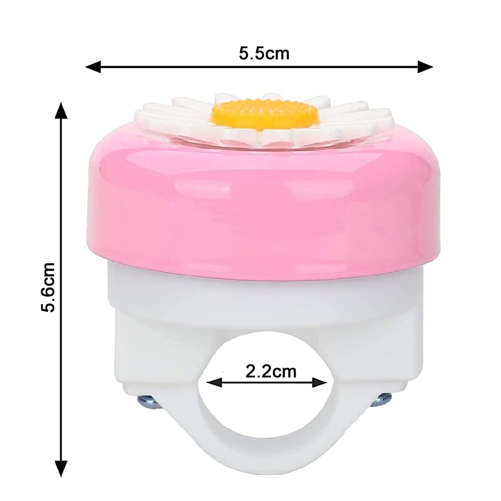 Sonnette De Vélo Enfant Avec Glands Décoratifs - Motif Tournesol, Rose - Sécurité Et Décoration Pour Guidon (diamètre ~22 Mm) - Idéal Pour Vélos Et Trottinettes - 2