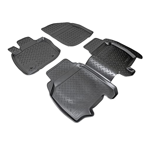 Recambo Alfombrillas de goma 3D compatibles con Honda Civic VIII | FK FN | 2005 2011 | alfombrillas de goma para coche | ajuste perfecto | con borde | color negro