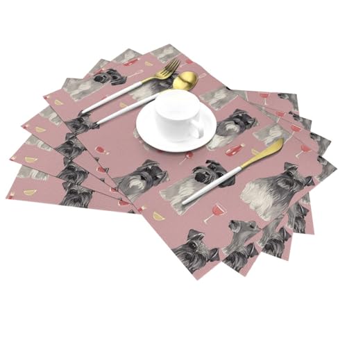 Sets de table imprimés Schnauzer antidérapants cuisine 45x30 cm