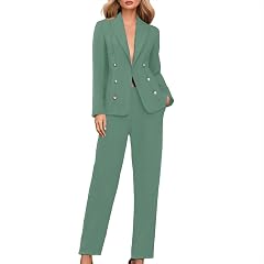 Work Sets for Women Office Suit Business Double Breasted Blazer and Pants Suit Blazer Outfits Office Professional Set