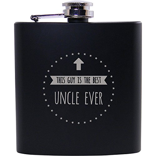 This guy is the best uncle ever - 6oz Black Flask - Great