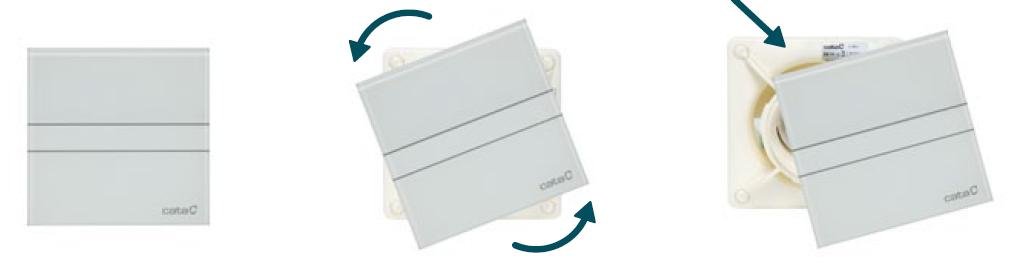 Ventilator Lüfter CATA E-100 GTH incl. Rückschlagklappe !!! Timer Nachlauf Feuchtesteuerung, Feuchtesensor LED – Display, Glasfront stark 115 m3/h sehr leise 31dB energiesparend 8W Kugellager