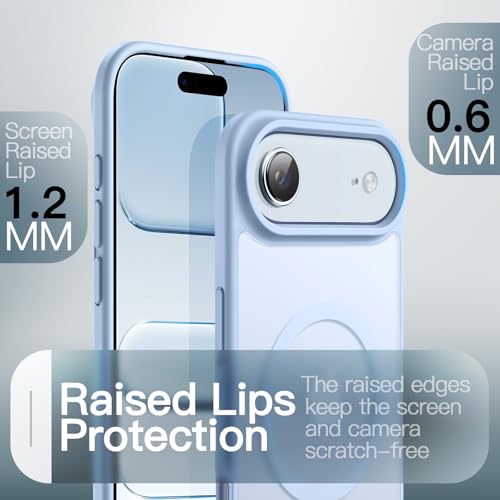 Image of JETech Magnetic Case for iPhone Air Compatible with MagSafe, Translucent Matte Back Slim Minimalist Shockproof Phone Cover, 6.5-Inch Display (Sky Blue)