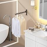 dancrul Wall Mounted Clothes Drying Rack, Wall Clothes Hanger Foldable, Laundry Hanger Hook For Bathroom, Wall Clothes Rack Indoor, Perfect For Small Spaces, Matte Black - Image 9