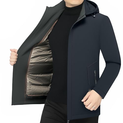 Chaqueta de invierno hombre con capucha desmontable y forro versátil 4