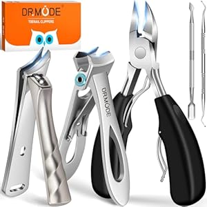 Toenail Clippers for Seniors Thick Toenails, Heavy Duty Large Toe Nail Clippers for Men Thick Nails with Wide Opening, Sharp Ingrown Toenail Clippers Nail Cutter Long Handle with Slanted Curved Blade
