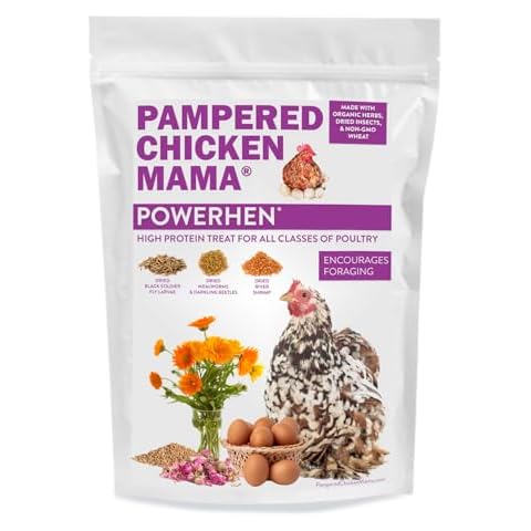 Backyard Chicken High Protein Herbal Treat with Dried River Shrimp, Black Soldier Fly Larvae, Mealworms, Basil, Hibiscus Flowers, Rose Petals (PowerHen) (4 pounds) Cover