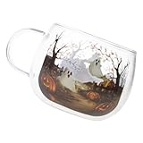UncleS Taza De Vidrio Pintada A Mano 200 Ml Utensilios Cocina Para Lavavajillas Decoraciones Halloween Tazas Para Cenas Festivas Celebraciones Tazas Pintadas Halloween