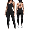 OLCHEE Womens Workout Jumpsuits Seamless Yoga Gym Bodycon Rompers Sexy Racerback Tummy Control Padded Bra Unitard