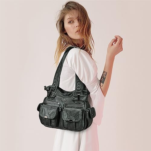 Image of KL928 Women's Large Purses Handbags PU Leather Multi-Pocket Shoulder Bag | Large