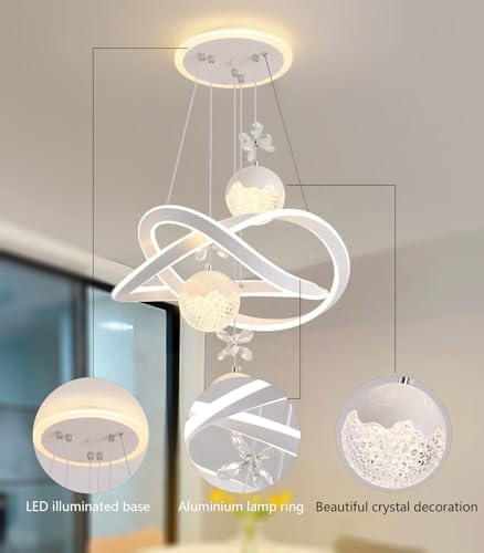 Suspension LED moderne en cristal dimmable avec télécommande pour ajuster l'ambiance lumineuse