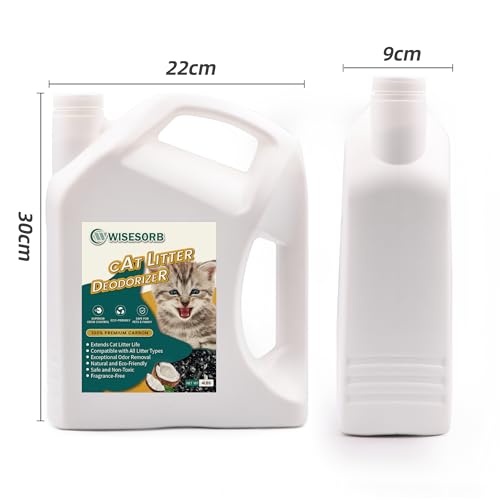 Wisesorb Desodorizador de areia para gatos - Caixa de areia de carvão ativado de 1,8 kg, eliminador