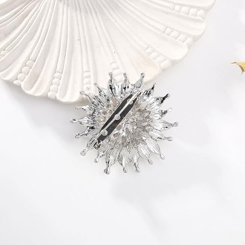 Image of Fashion Women Pearl Diamond Silver brooch jacket sweater Women's Scarf lapel brooch dress fabric hat bag and other accessories