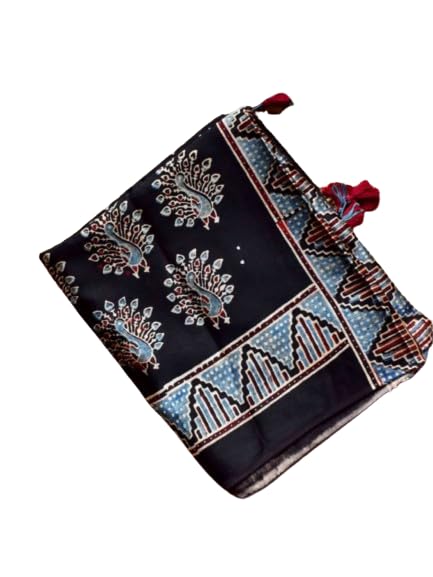 Ajrakh Handblock Printed Mashru Silk Stole