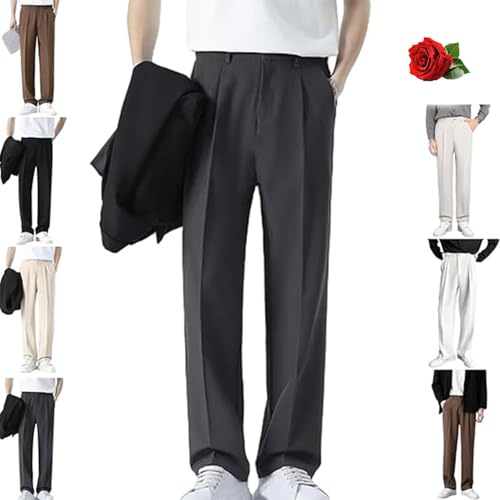 Rovenfit Men Pants, Easemotions Super Stretch Ice Silk Comfort Everyday Pants, Slim Fit Breathable Trousers for Men Over 50